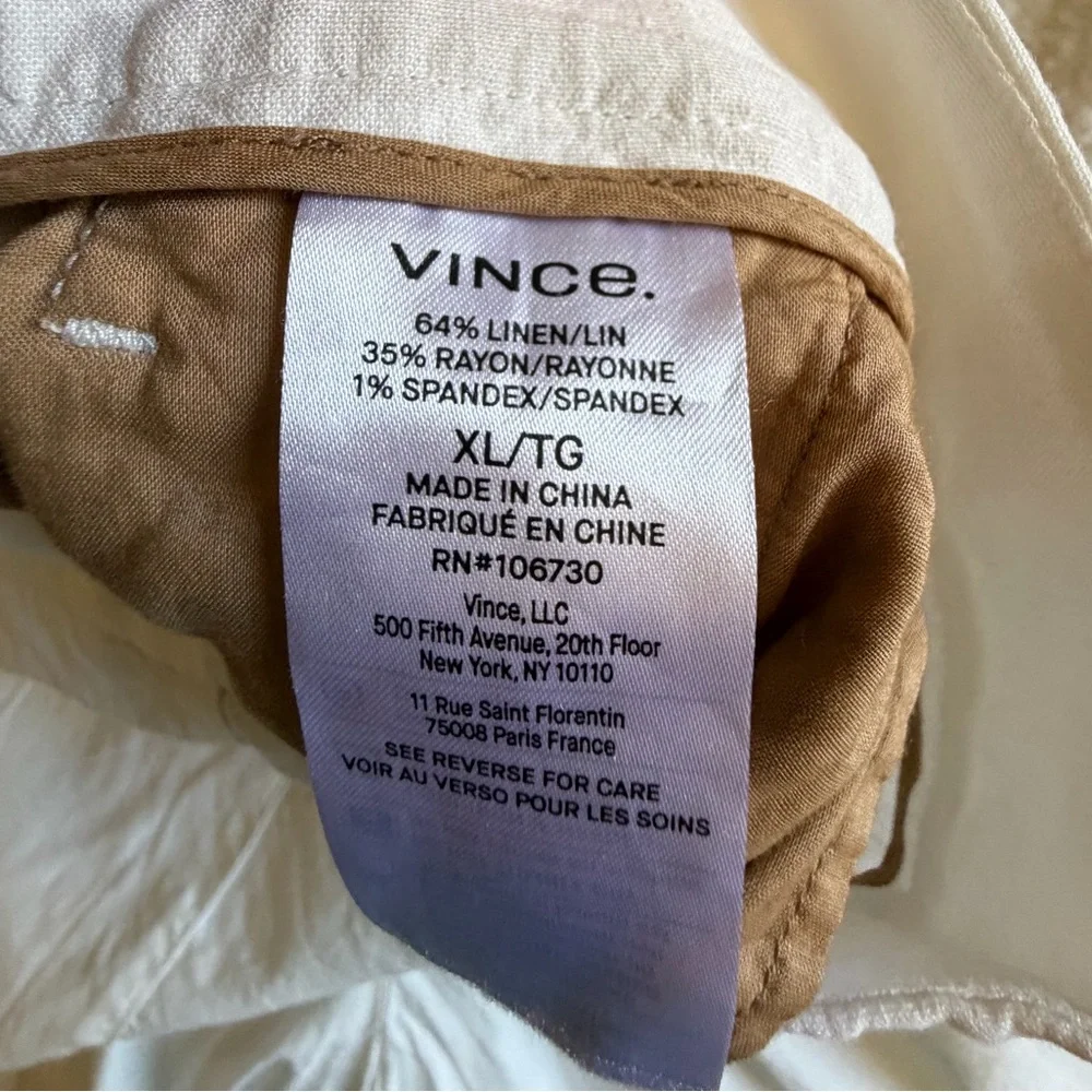 Vince Women's linen blend Pull-On Pants - Picture 8 of 11